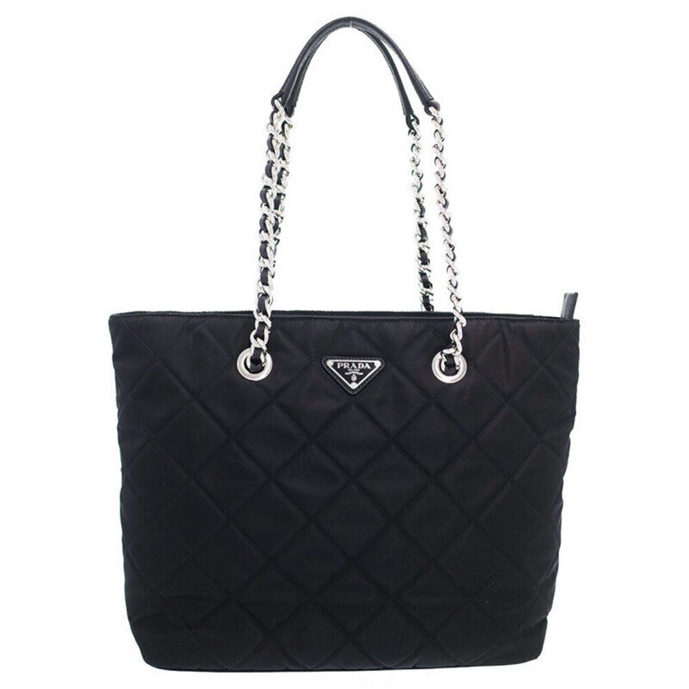 PRADA Quilted Chain Shoulder Bag Black